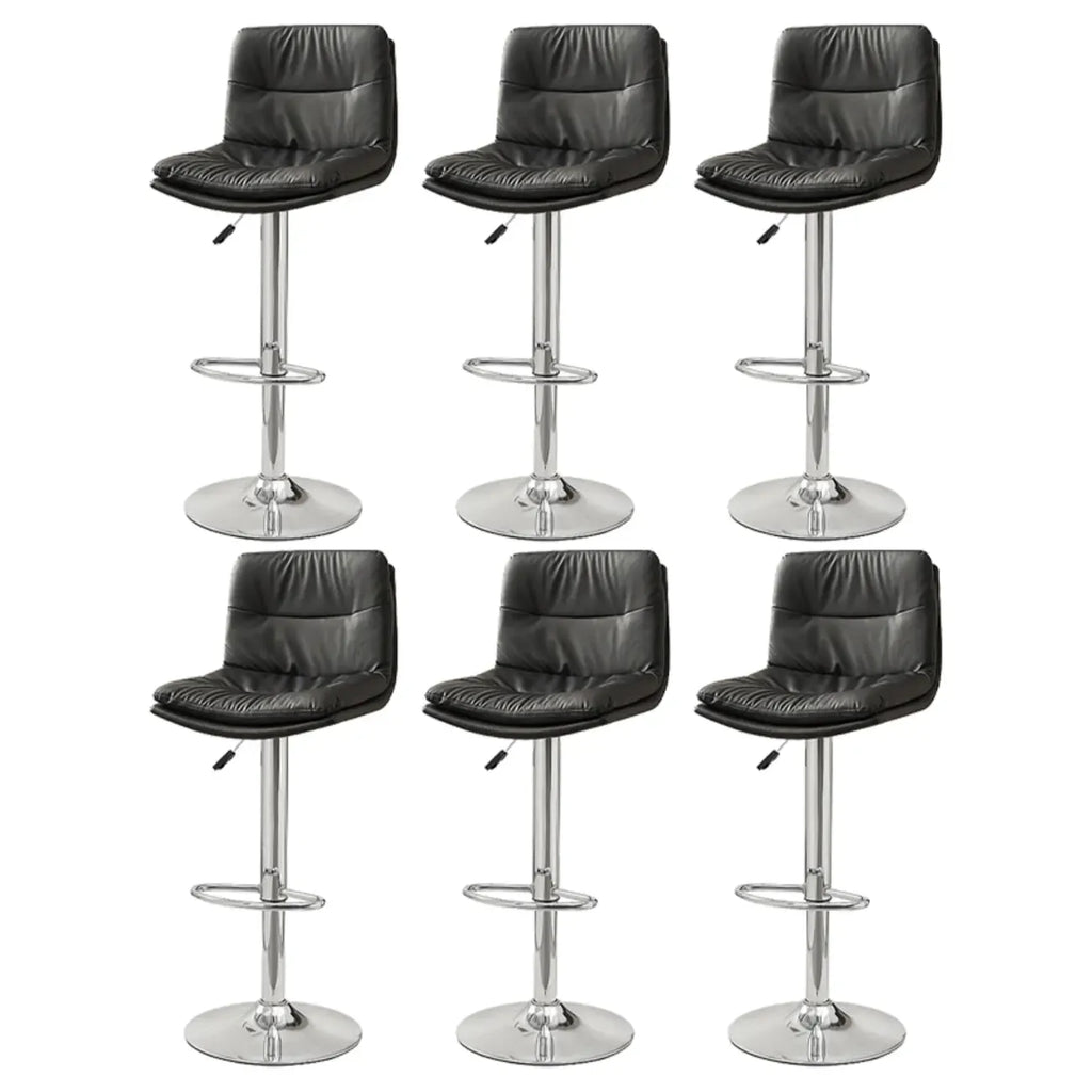 Tabouret de bar pivotant et réglable en cuir moderne