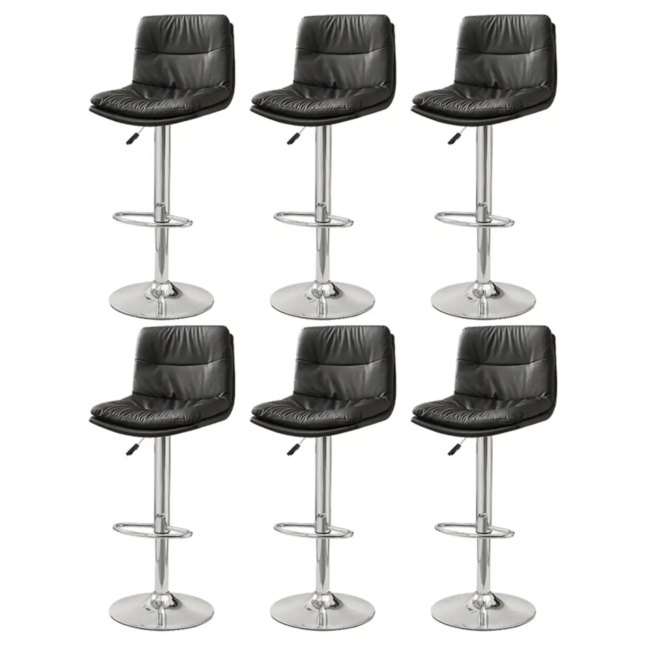 Tabouret de bar pivotant et réglable en cuir moderne