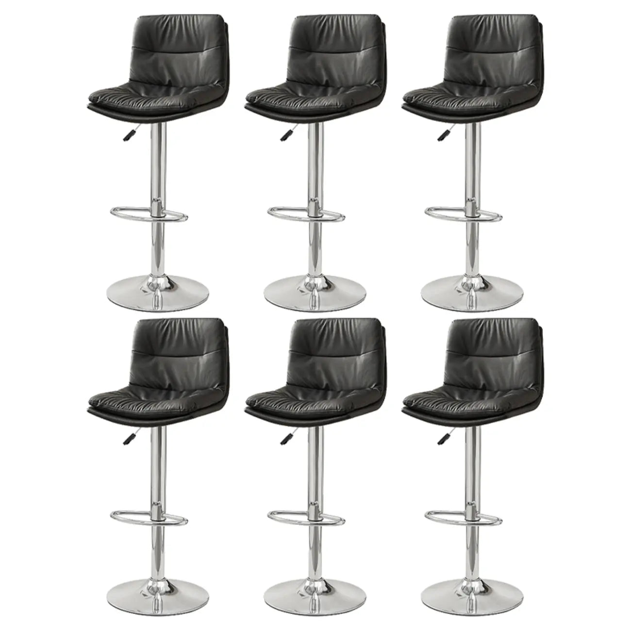 Tabouret de bar pivotant et réglable en cuir moderne