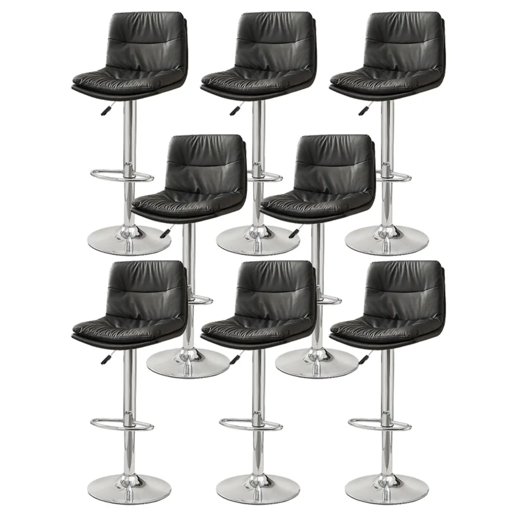 Tabouret de bar pivotant et réglable en cuir moderne