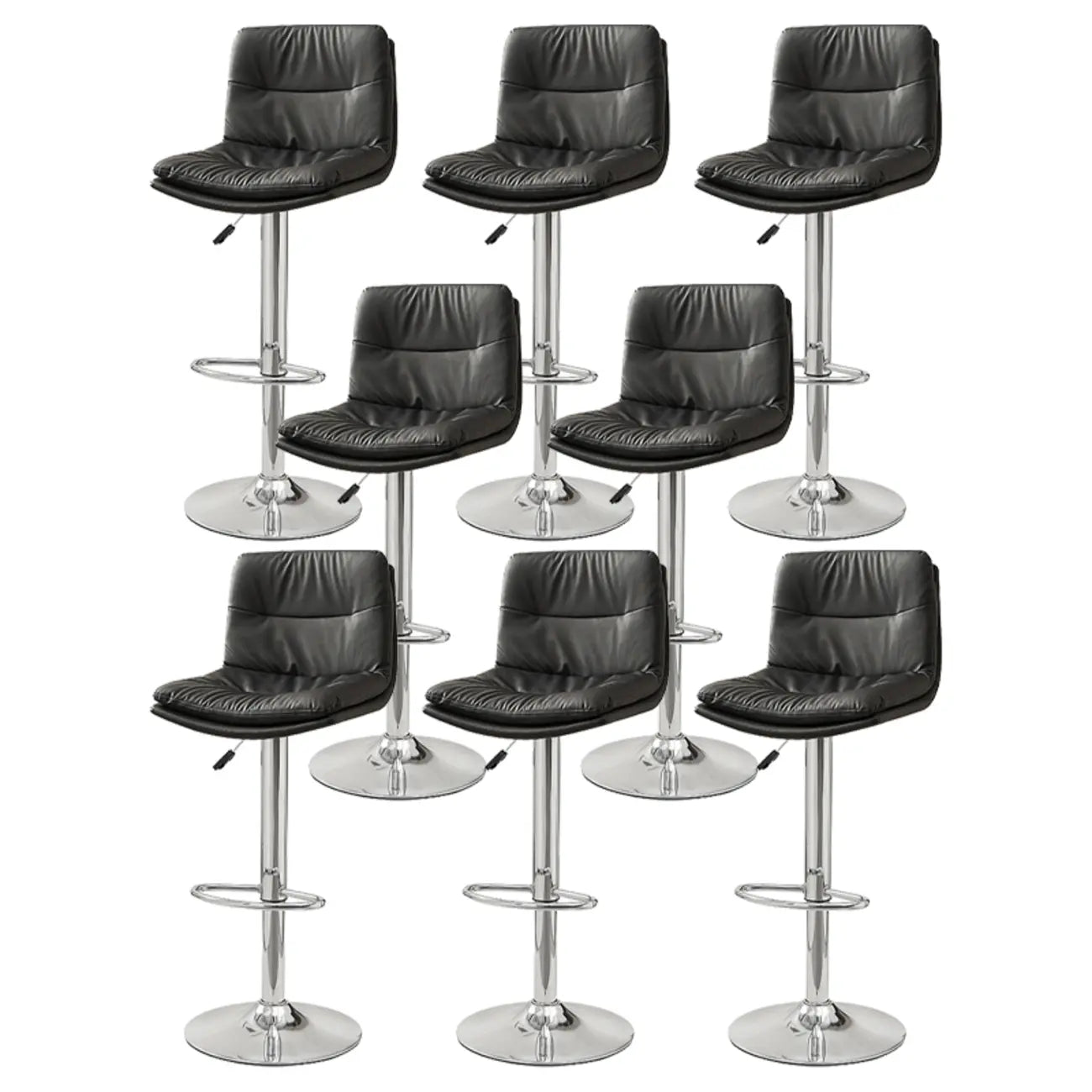 Tabouret de bar pivotant et réglable en cuir moderne