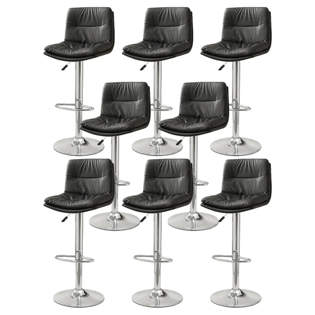 Tabouret de bar pivotant et réglable en cuir moderne