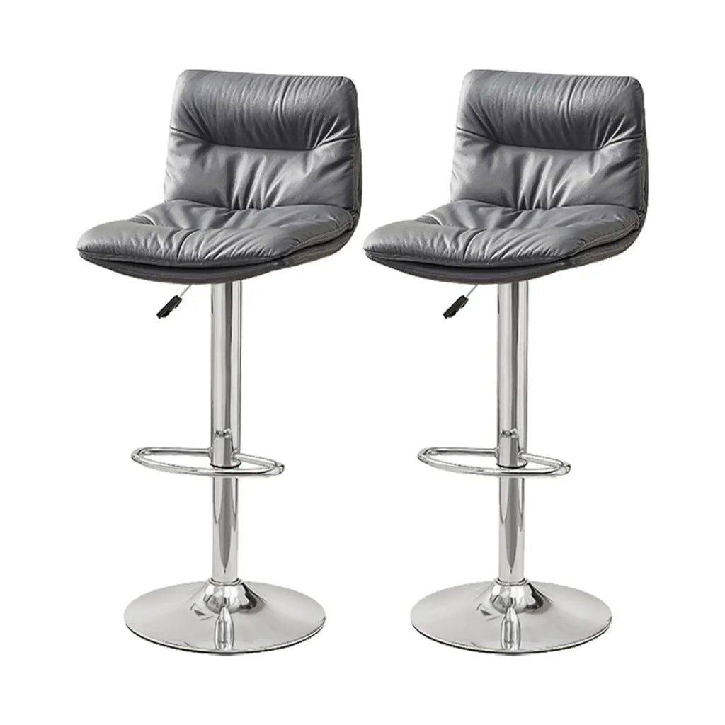 Tabouret de bar pivotant et réglable en cuir moderne