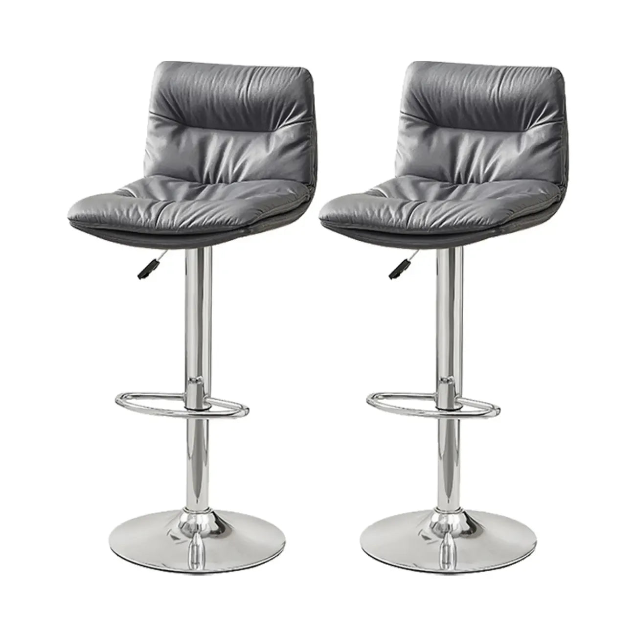 Tabouret de bar pivotant et réglable en cuir moderne