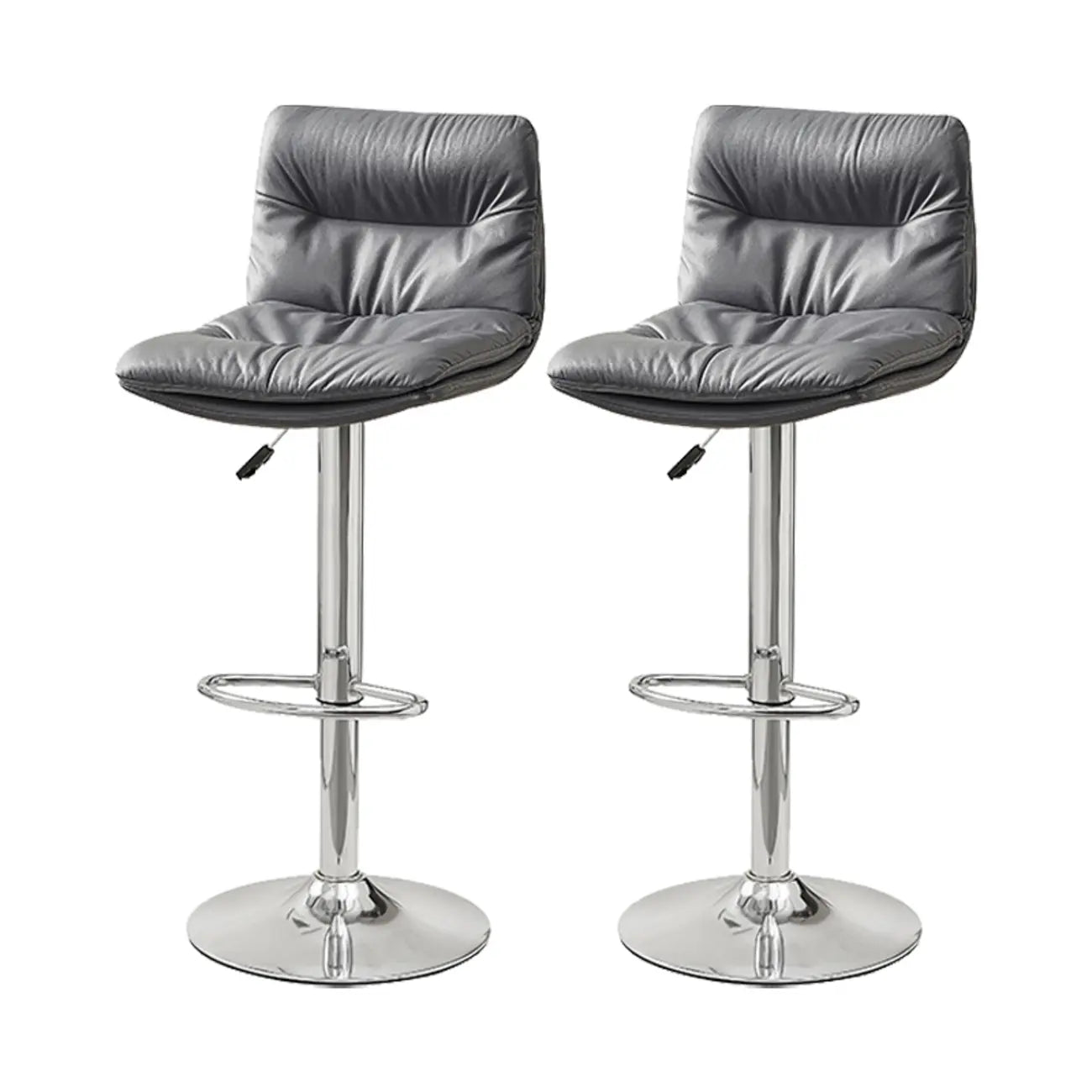 Tabouret de bar pivotant et réglable en cuir moderne