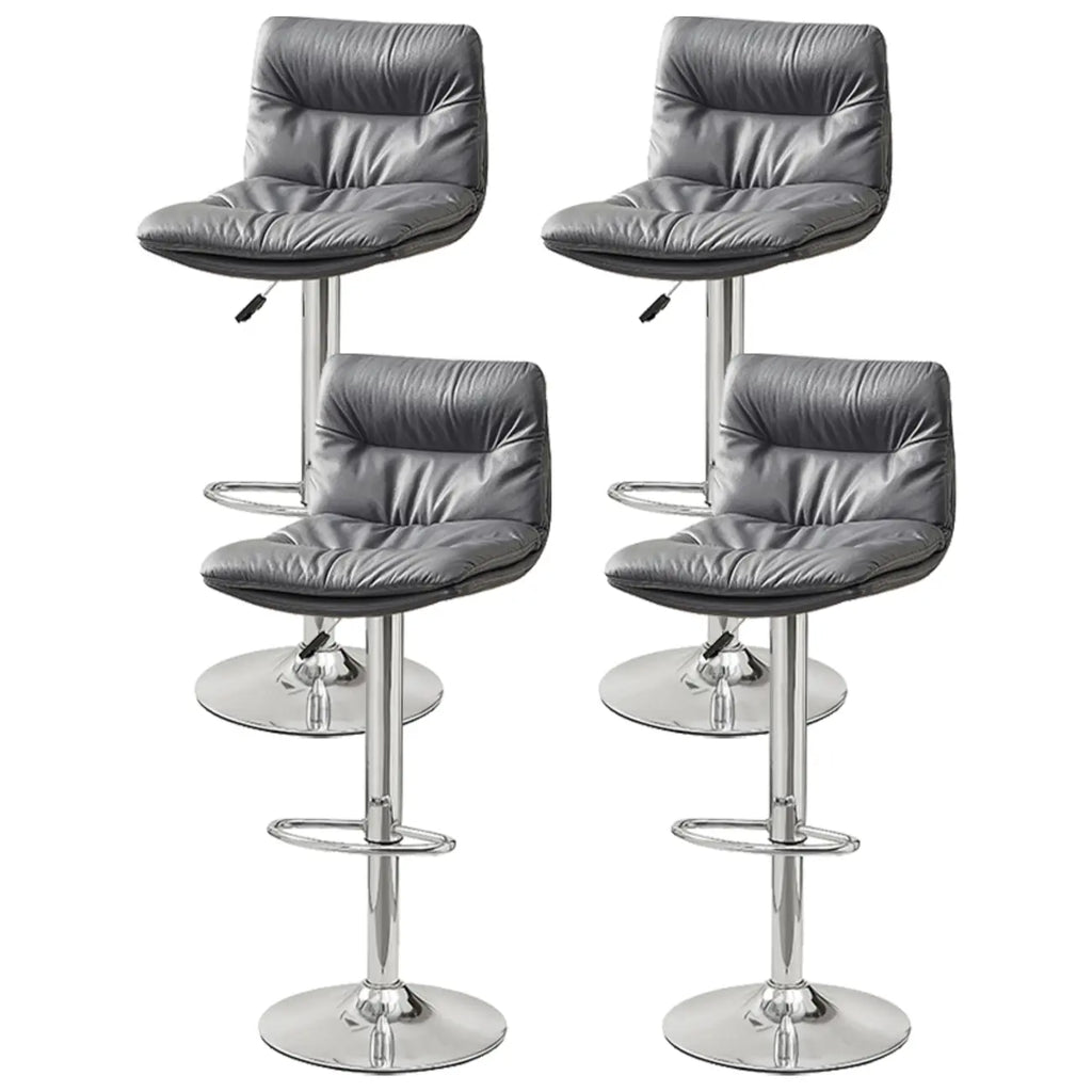 Tabouret de bar pivotant et réglable en cuir moderne