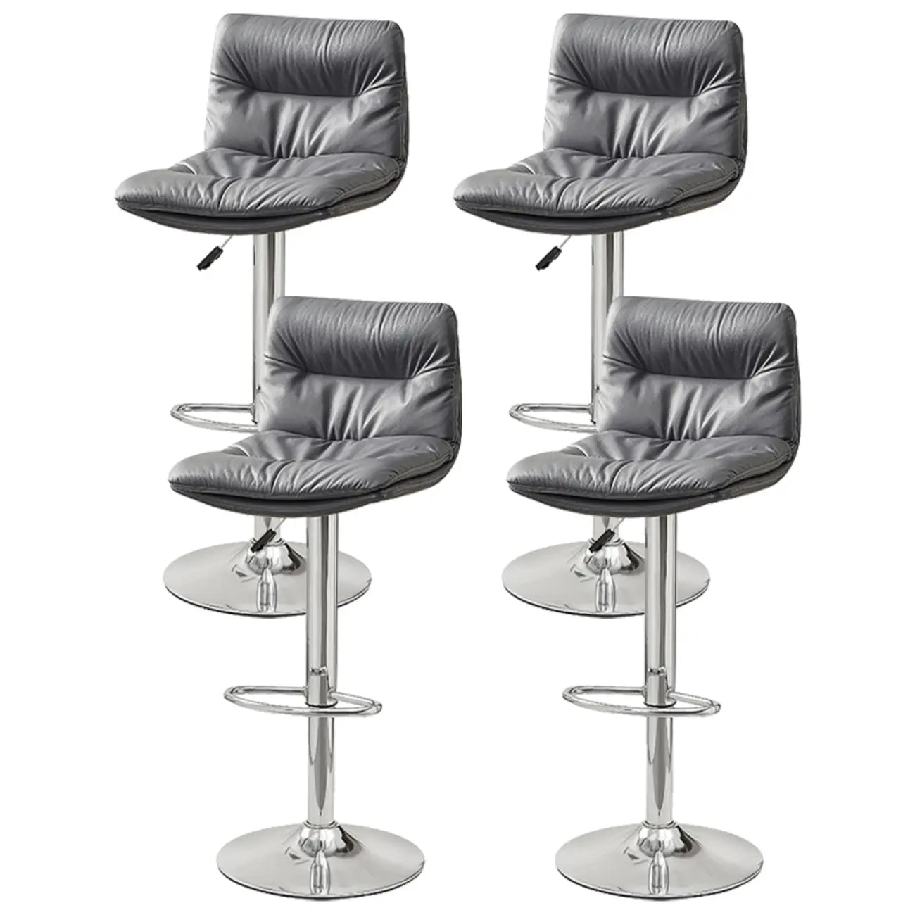 Tabouret de bar pivotant et réglable en cuir moderne