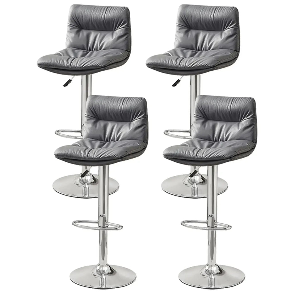 Tabouret de bar pivotant et réglable en cuir moderne