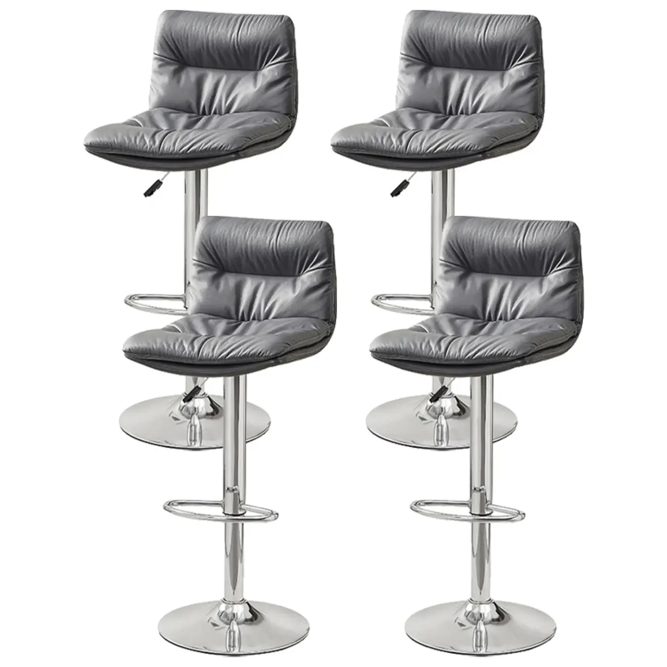 Tabouret de bar pivotant et réglable en cuir moderne