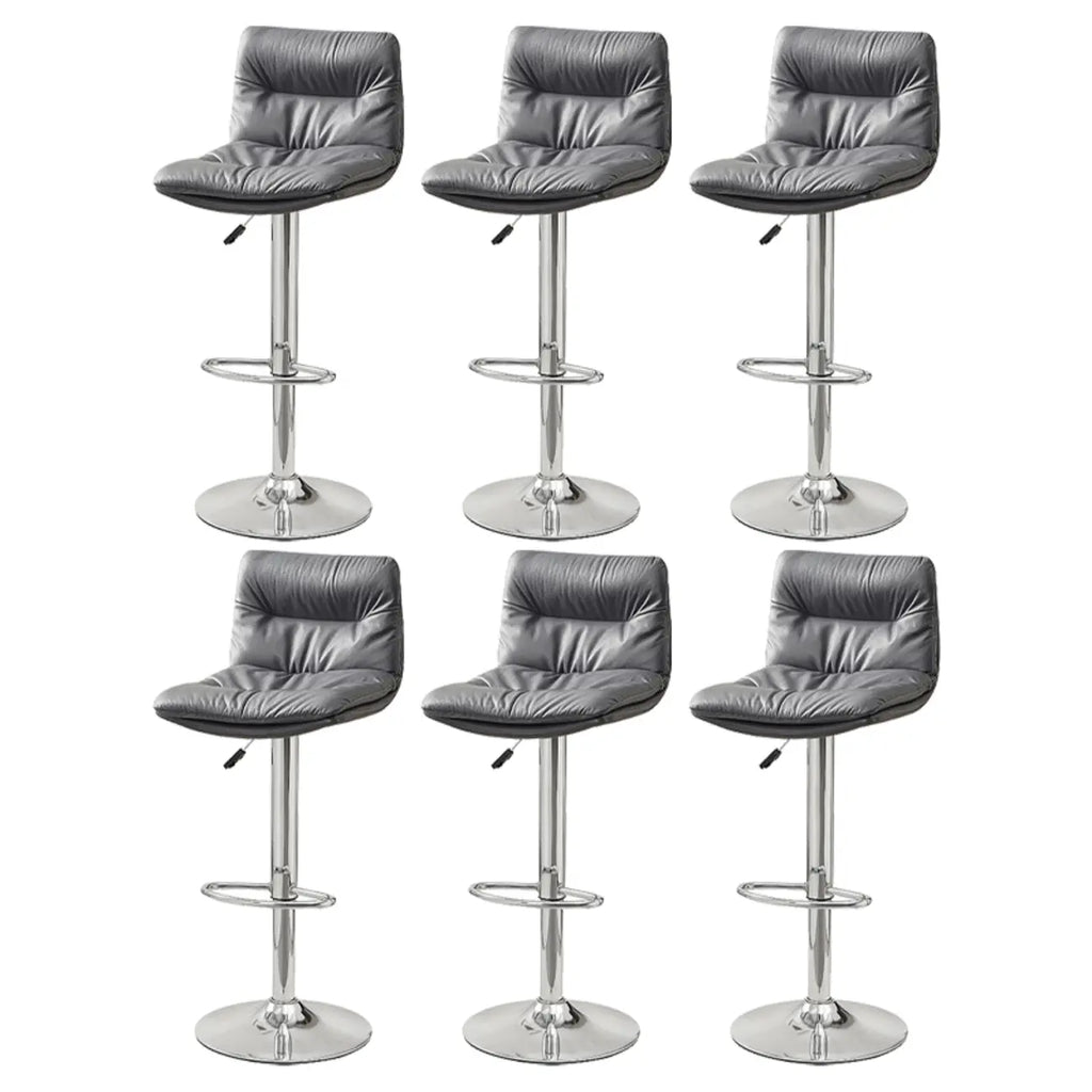 Tabouret de bar pivotant et réglable en cuir moderne