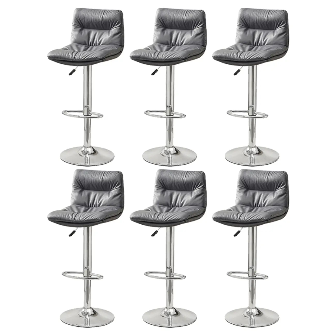 Tabouret de bar pivotant et réglable en cuir moderne