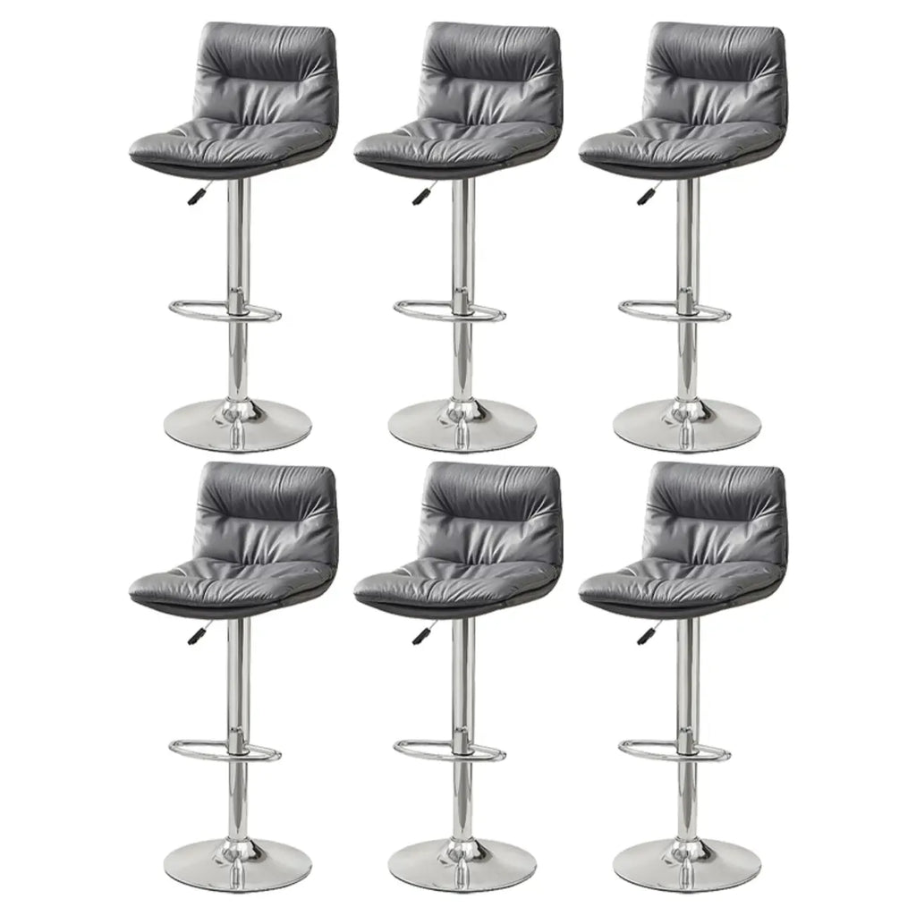 Tabouret de bar pivotant et réglable en cuir moderne