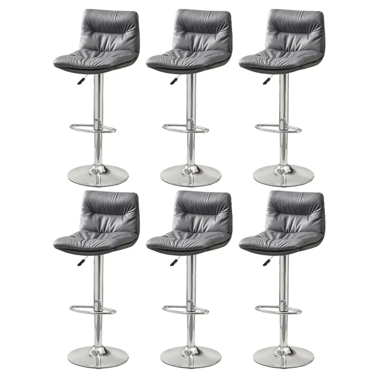 Tabouret de bar pivotant et réglable en cuir moderne
