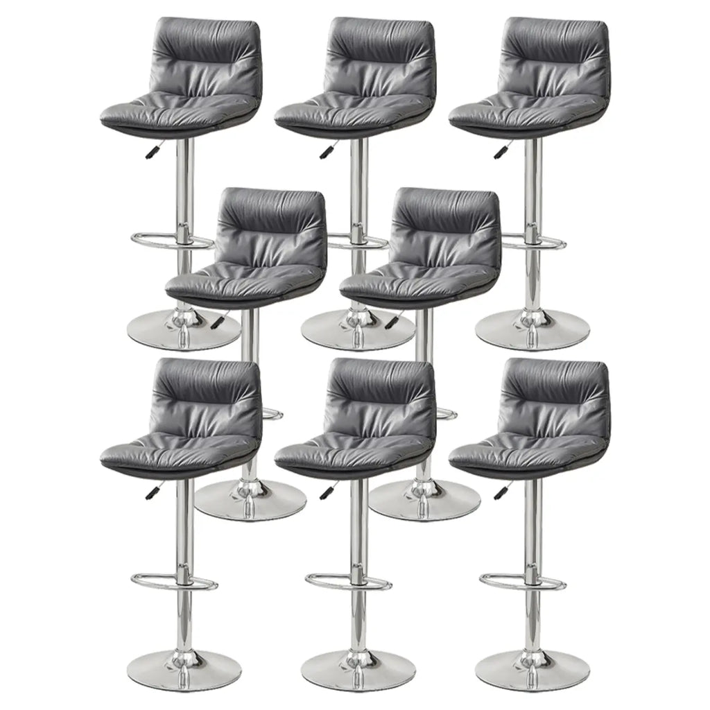 Tabouret de bar pivotant et réglable en cuir moderne