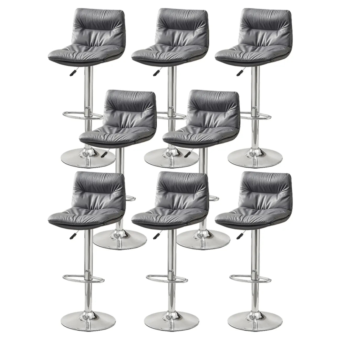 Tabouret de bar pivotant et réglable en cuir moderne