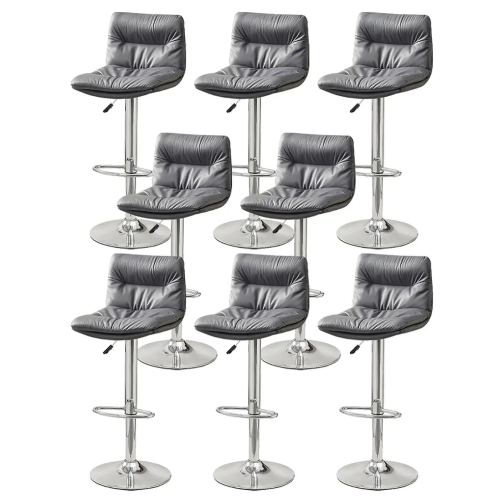 Tabouret de bar pivotant et réglable en cuir moderne