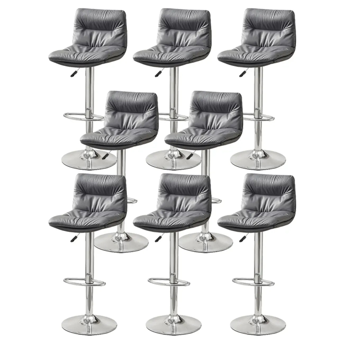 Tabouret de bar pivotant et réglable en cuir moderne