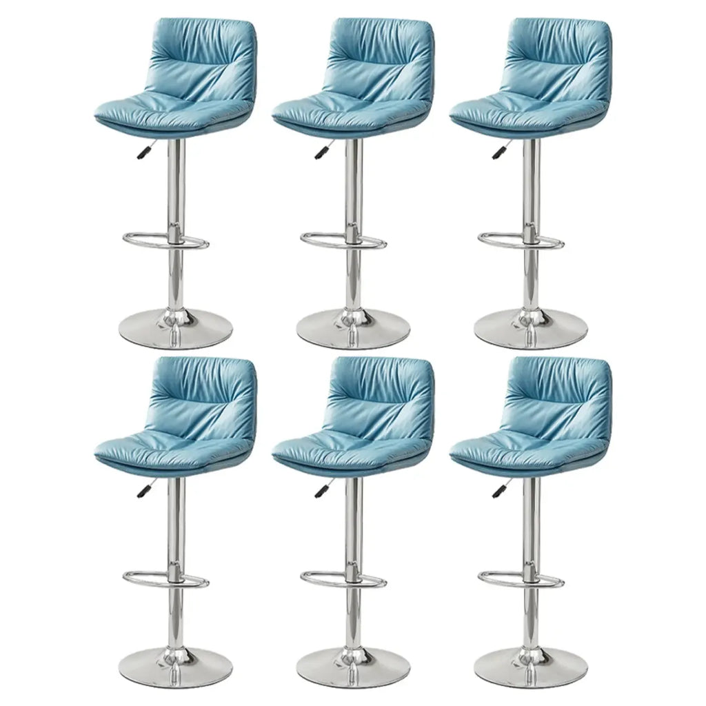Tabouret de bar pivotant et réglable en cuir moderne