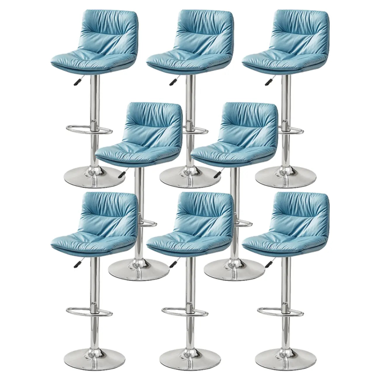 Tabouret de bar pivotant et réglable en cuir moderne
