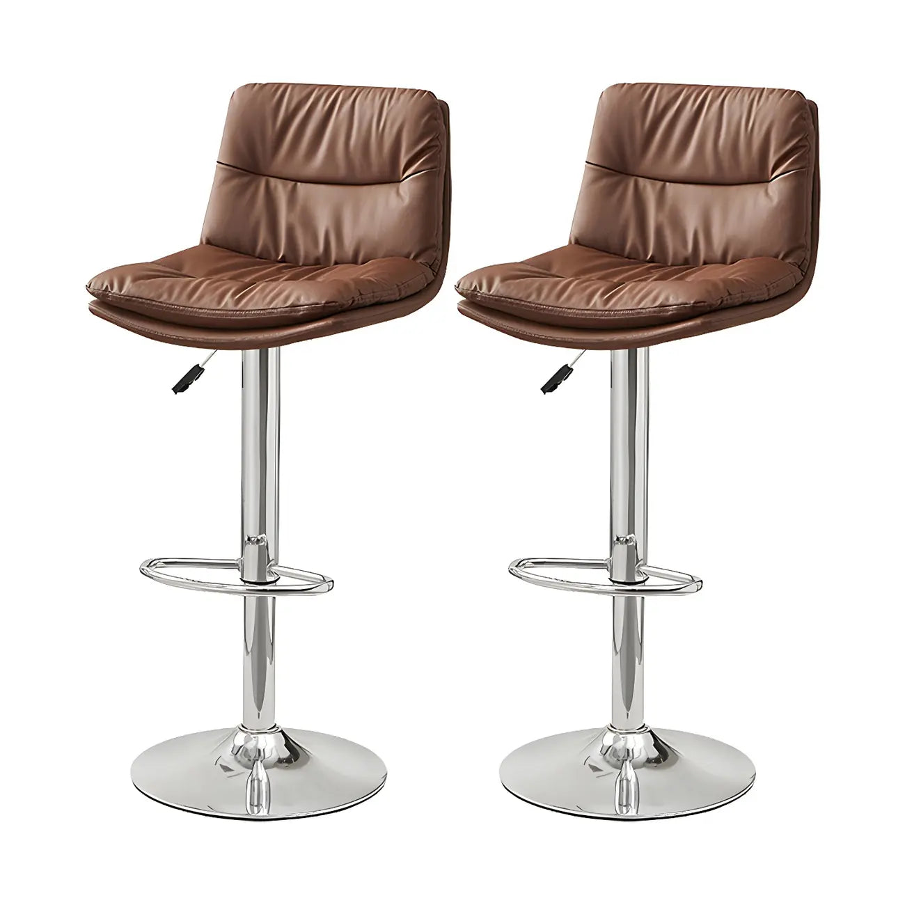 Tabouret de bar pivotant et réglable en cuir moderne