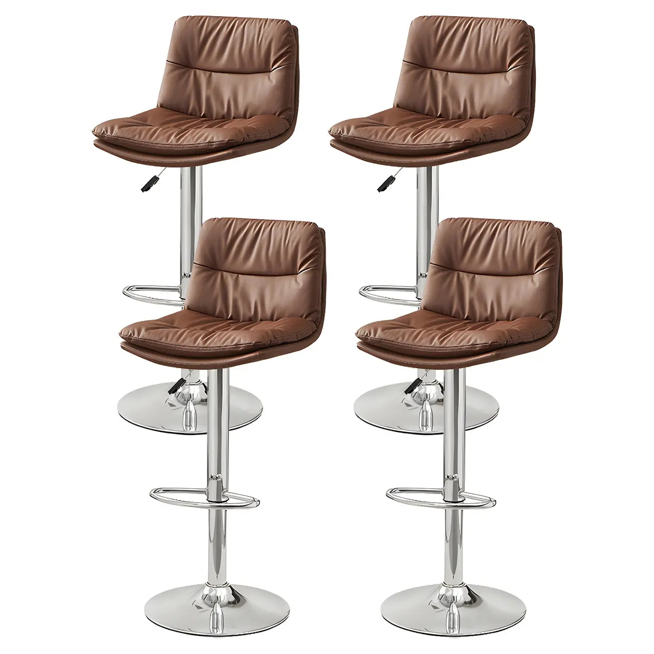 Tabouret de bar pivotant et réglable en cuir moderne