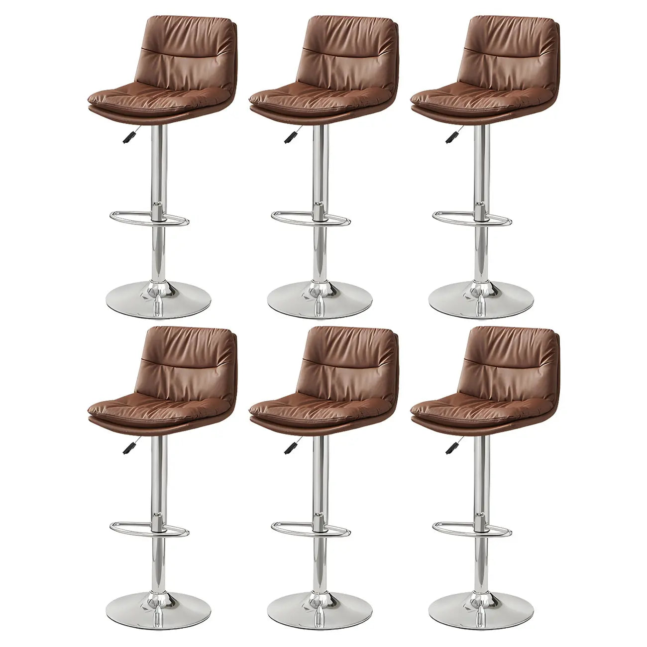 Tabouret de bar pivotant et réglable en cuir moderne