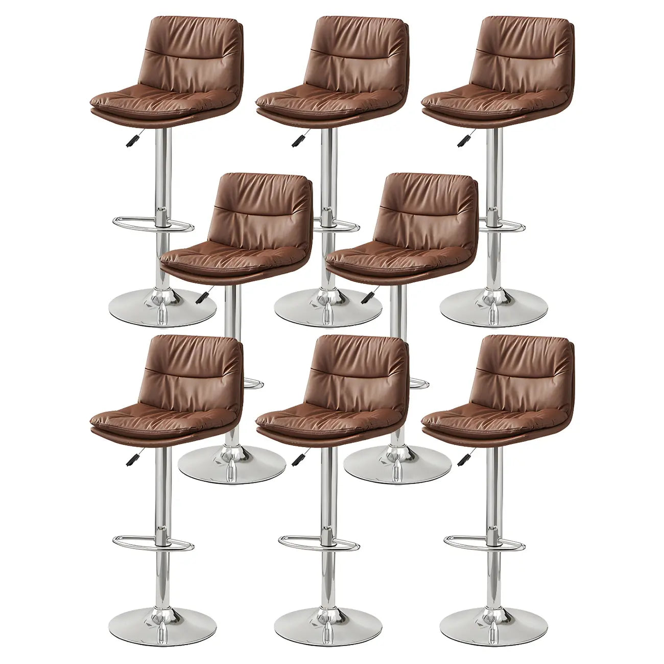 Tabouret de bar pivotant et réglable en cuir moderne