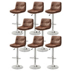 Tabouret de bar pivotant et réglable en cuir moderne