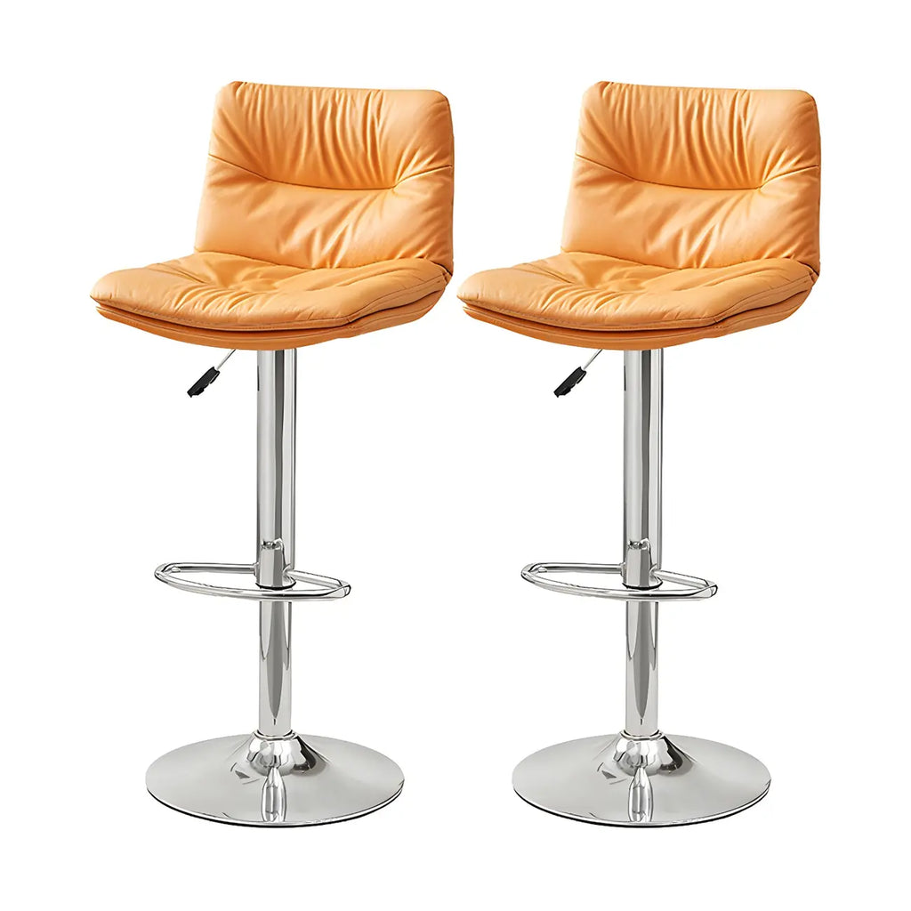 Tabouret de bar pivotant et réglable en cuir moderne