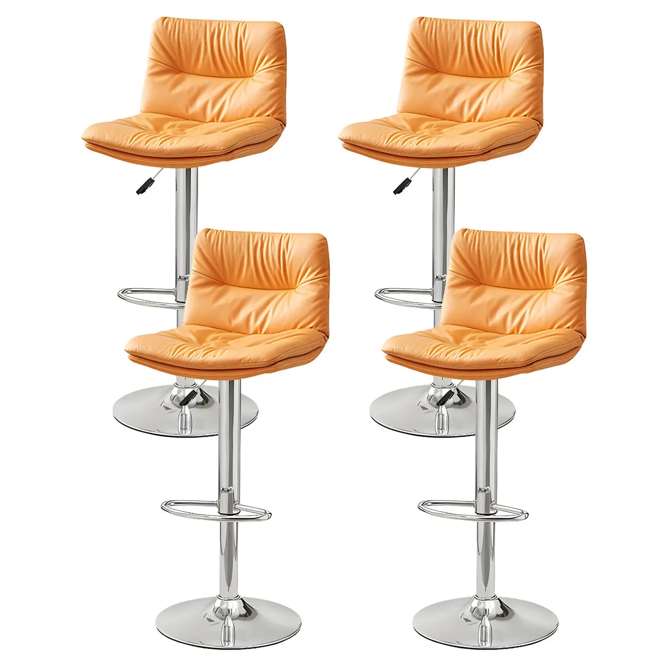 Tabouret de bar pivotant et réglable en cuir moderne