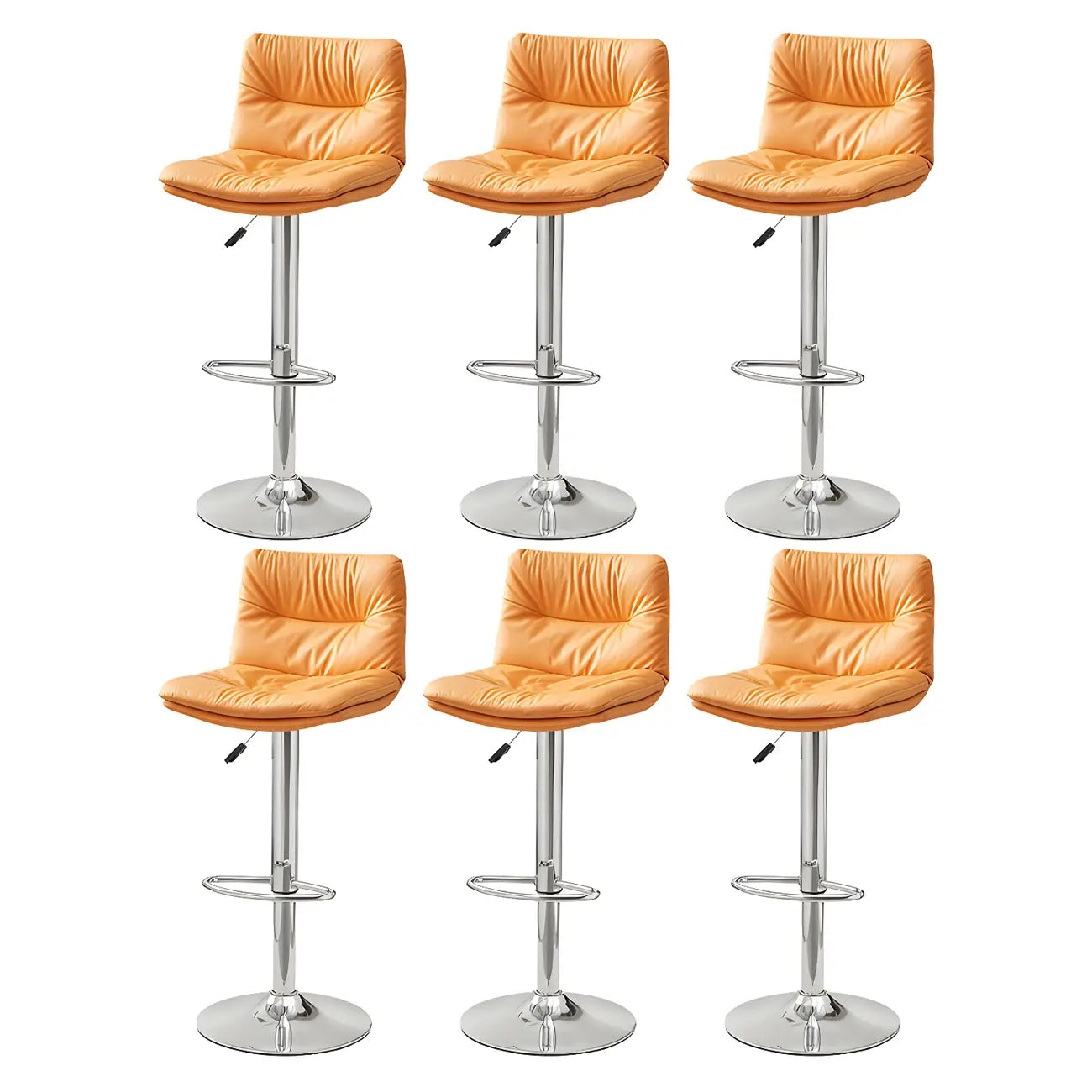 Tabouret de bar pivotant et réglable en cuir moderne