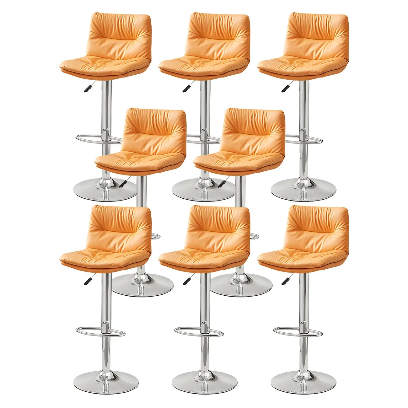 Tabouret de bar pivotant et réglable en cuir moderne