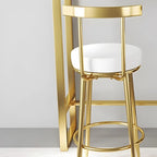 Tables de bar glamour blanches en faux marbre avec tréteaux en métal doré