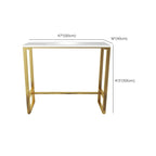 Tables de bar glamour blanches en faux marbre avec tréteaux en métal doré