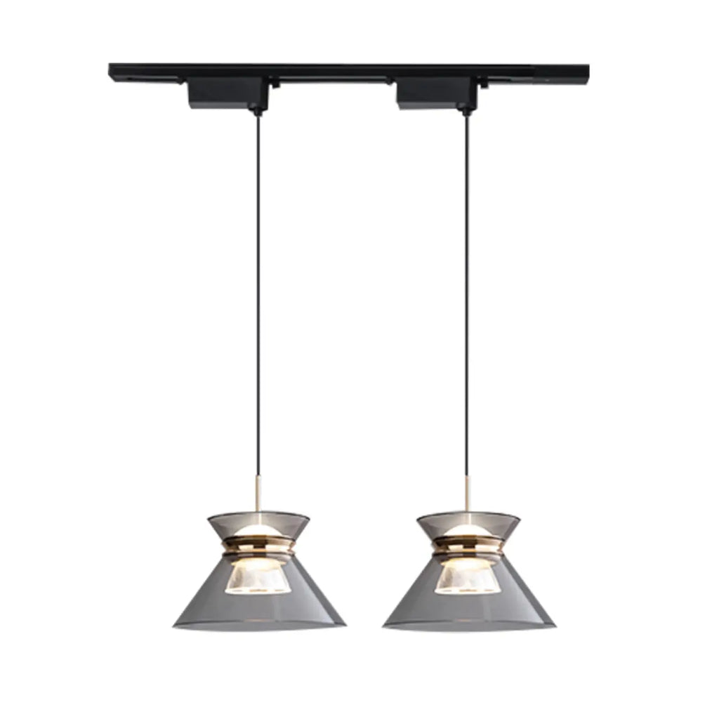 Suspension moderne noire réglable conique pour îlot de cuisine