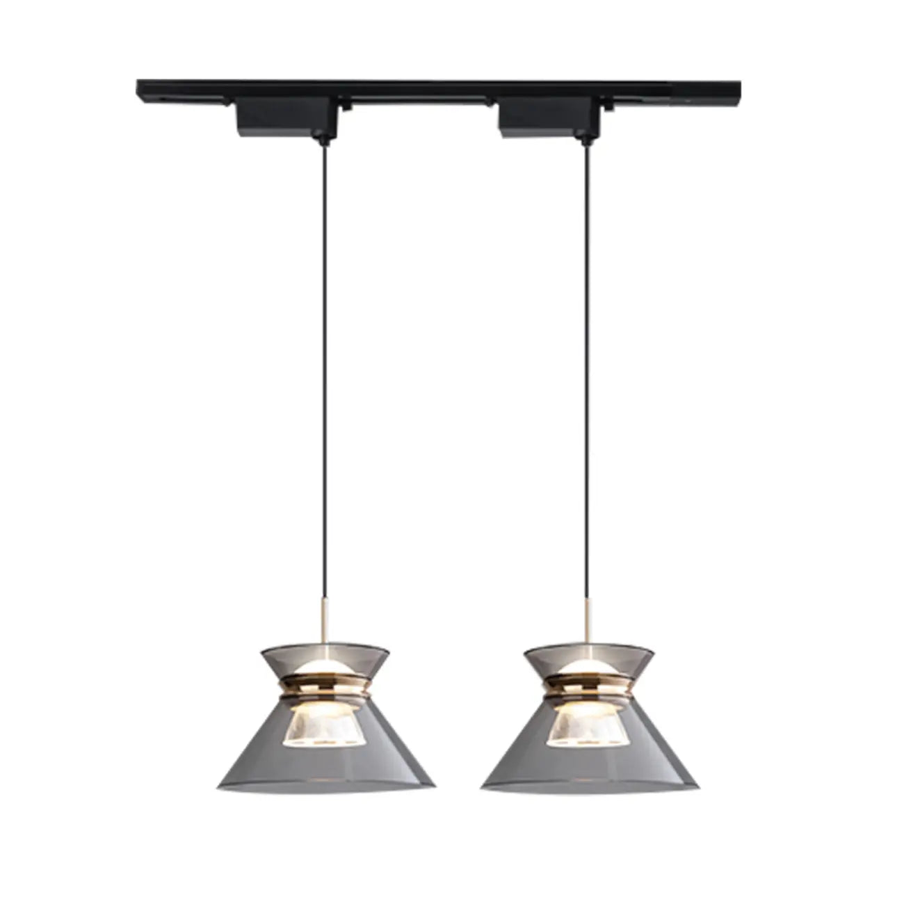 Suspension moderne noire réglable conique pour îlot de cuisine