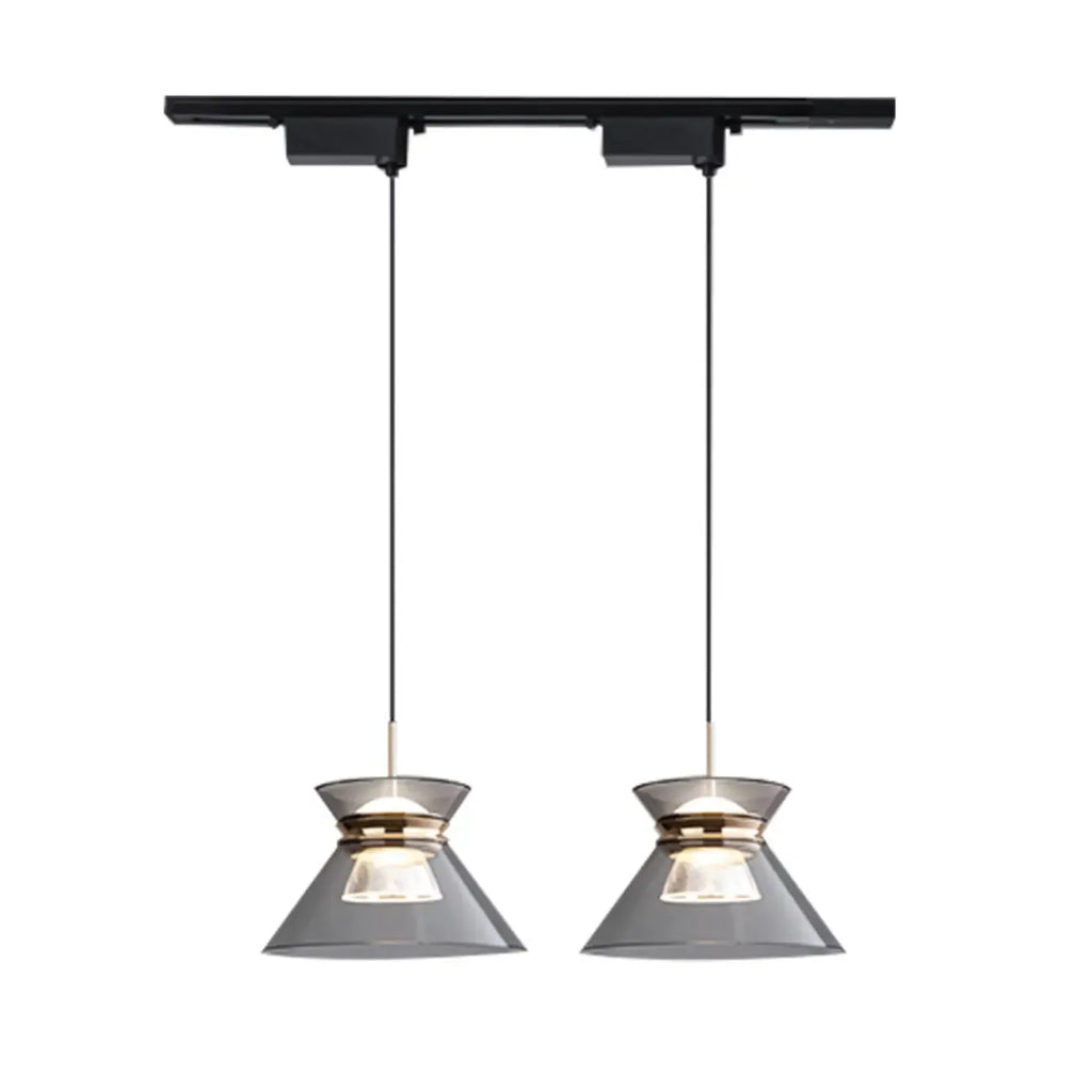 Suspension moderne noire réglable conique pour îlot de cuisine