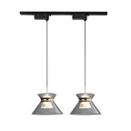 Suspension moderne noire réglable conique pour îlot de cuisine