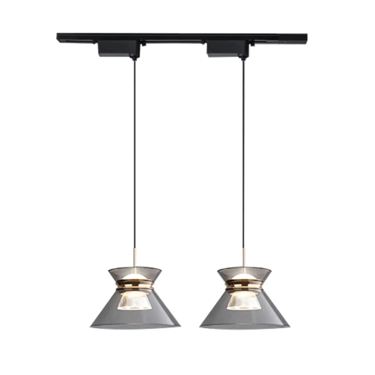 Suspension moderne noire réglable conique pour îlot de cuisine