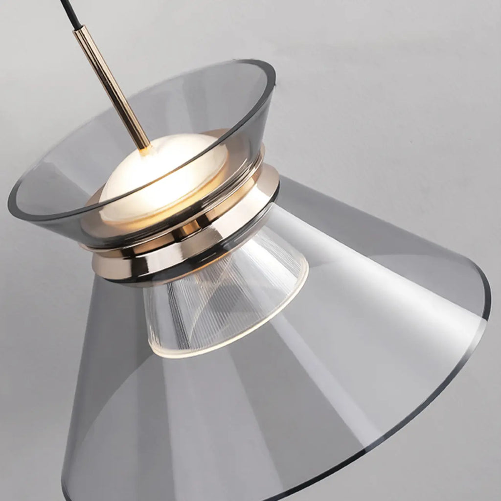 Suspension moderne noire réglable conique pour îlot de cuisine