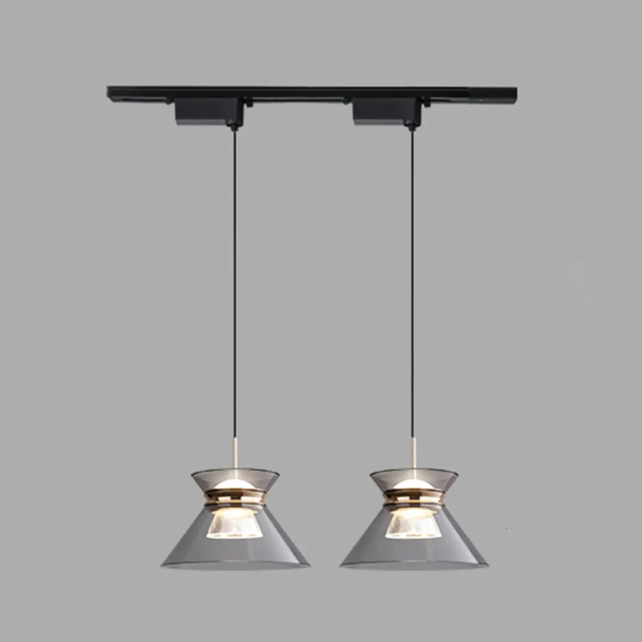 Suspension moderne noire réglable conique pour îlot de cuisine