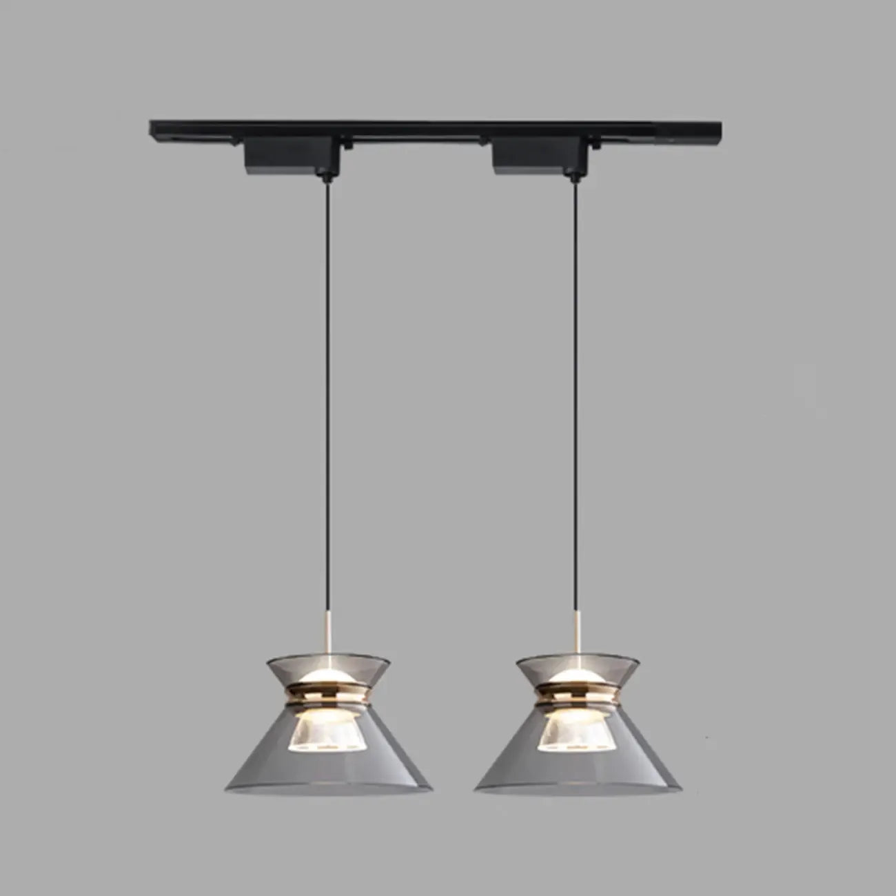 Suspension moderne noire réglable conique pour îlot de cuisine