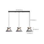 Suspension moderne noire réglable conique pour îlot de cuisine