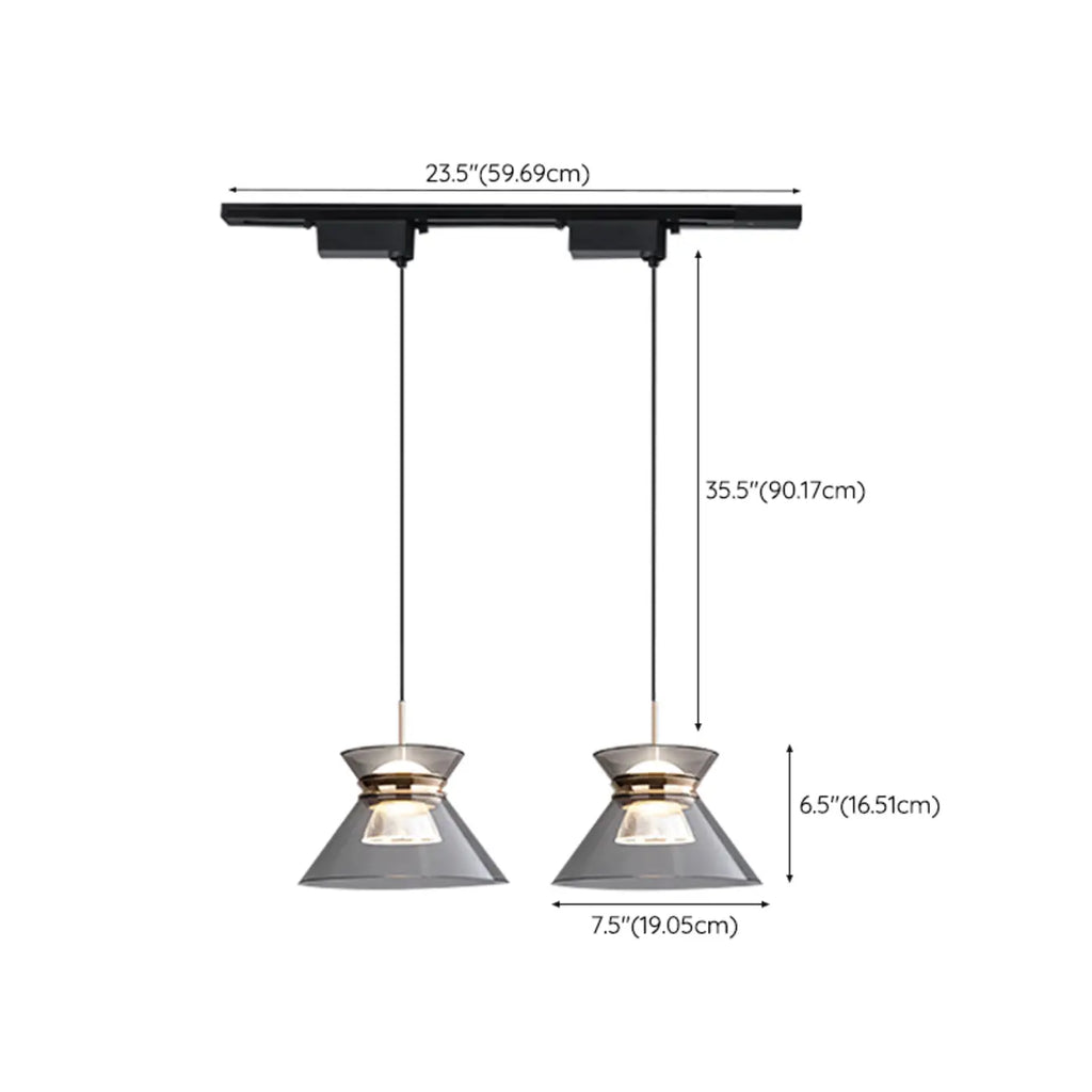 Suspension moderne noire réglable conique pour îlot de cuisine