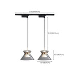 Suspension moderne noire réglable conique pour îlot de cuisine