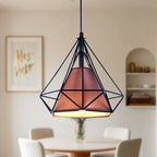 Suspension moderne en forme de cône de diamant coloré