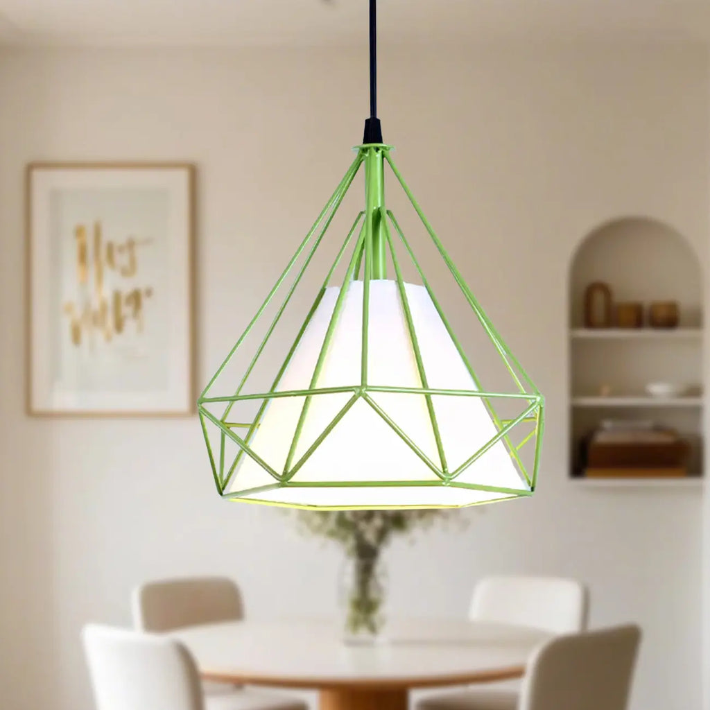 Suspension moderne en forme de cône de diamant coloré
