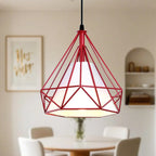 Suspension moderne en forme de cône de diamant coloré