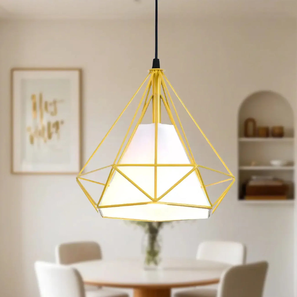 Suspension moderne en forme de cône de diamant coloré
