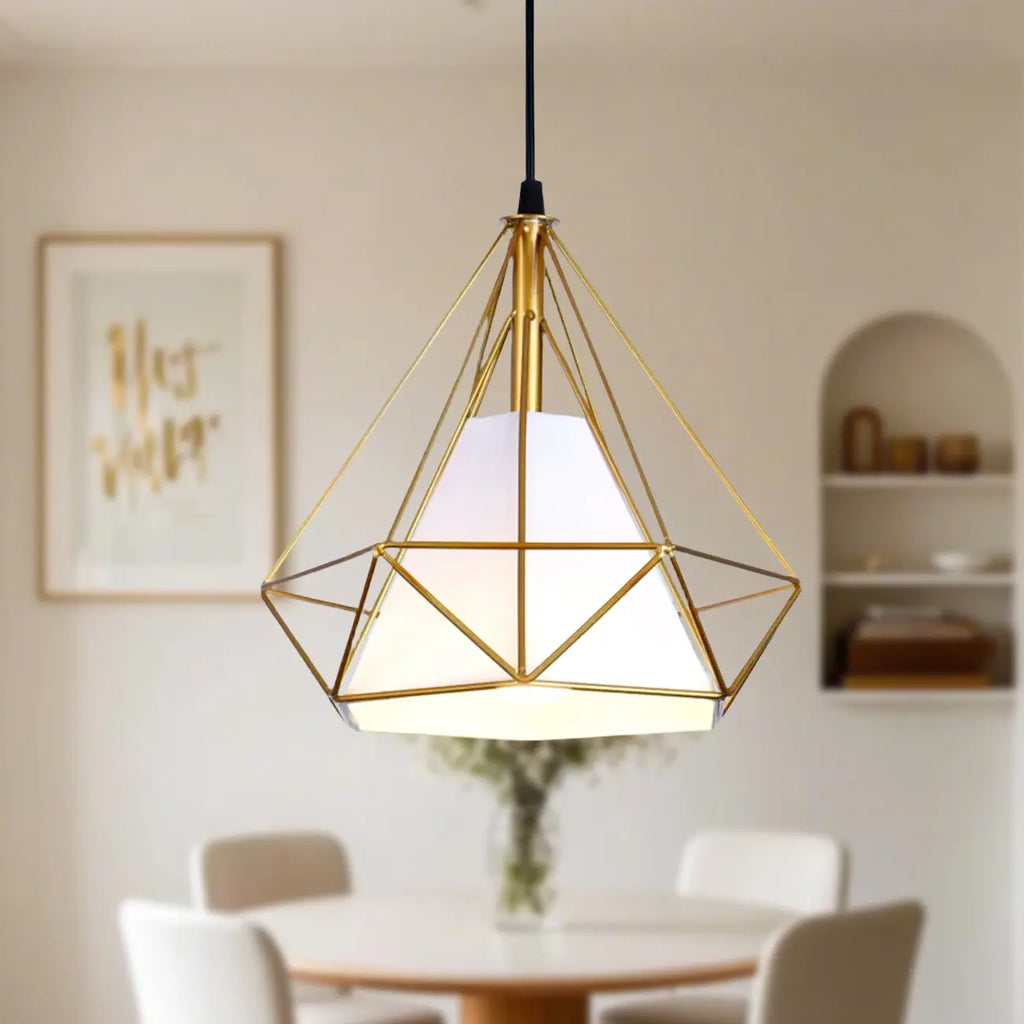 Suspension moderne en forme de cône de diamant coloré